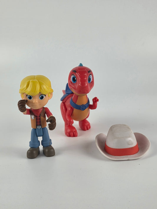 Dino Ranch action figure set features Jon and his dinosaur buddy, Blitz