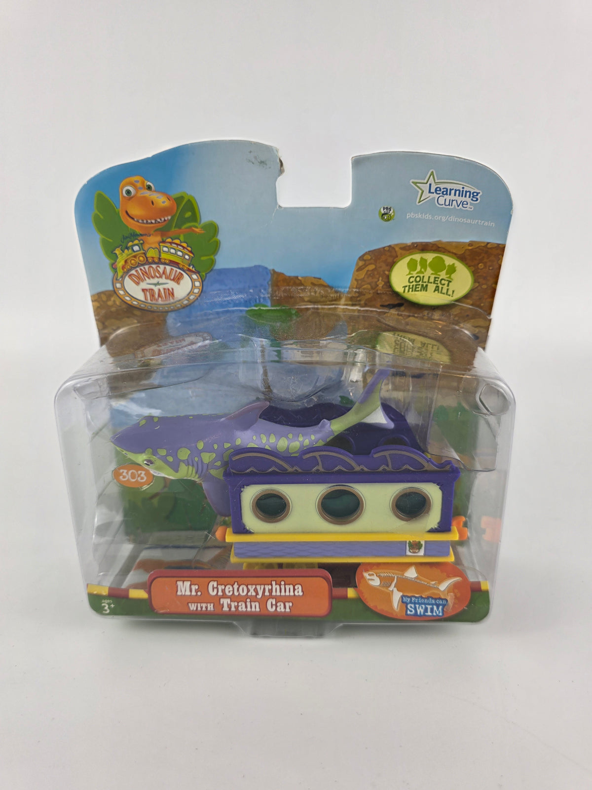 Learning Curve Dinosaur Train Mr. Cretoxyrhina figure and train car set, New
