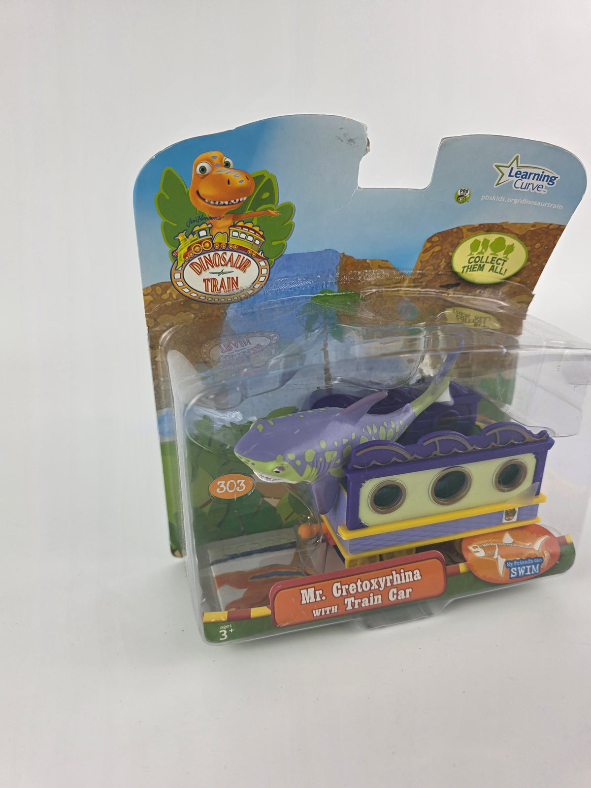 Learning Curve Dinosaur Train Mr. Cretoxyrhina figure and train car set, New