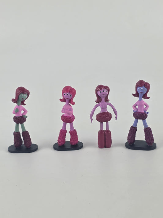 Disney Pixar Monsters University Nu Kappa (PNK) sorority figures.