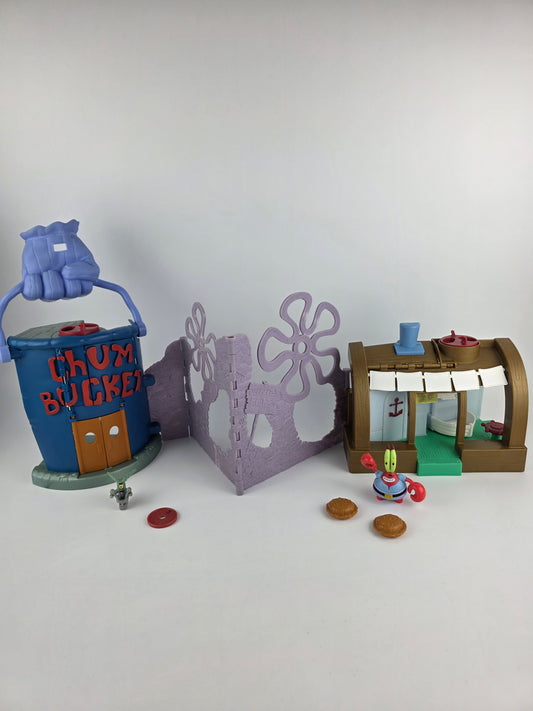 Imaginext SpongeBob SquarePants Krusty Krab and Chum Bucket Playset with Figures