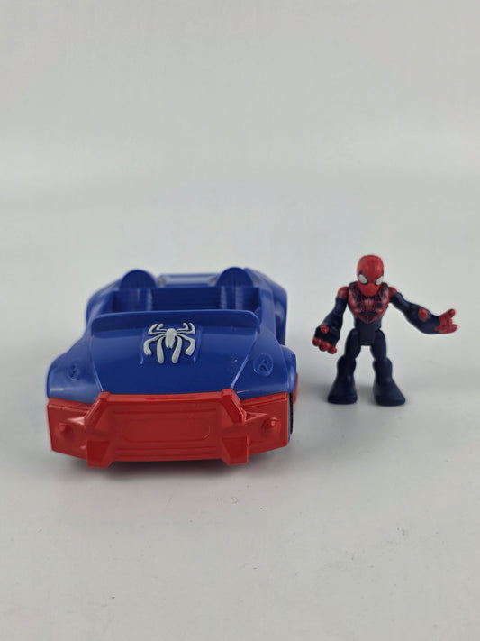 DC Marvel Spider-Man Figure with Car Toy Playskool Heroes
