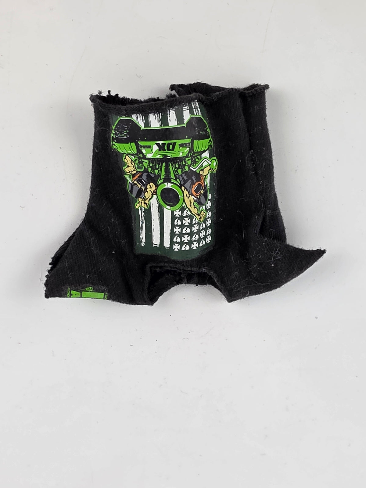 miniature D-Generation X shirt or cloth accessory from a WWE action figure,
