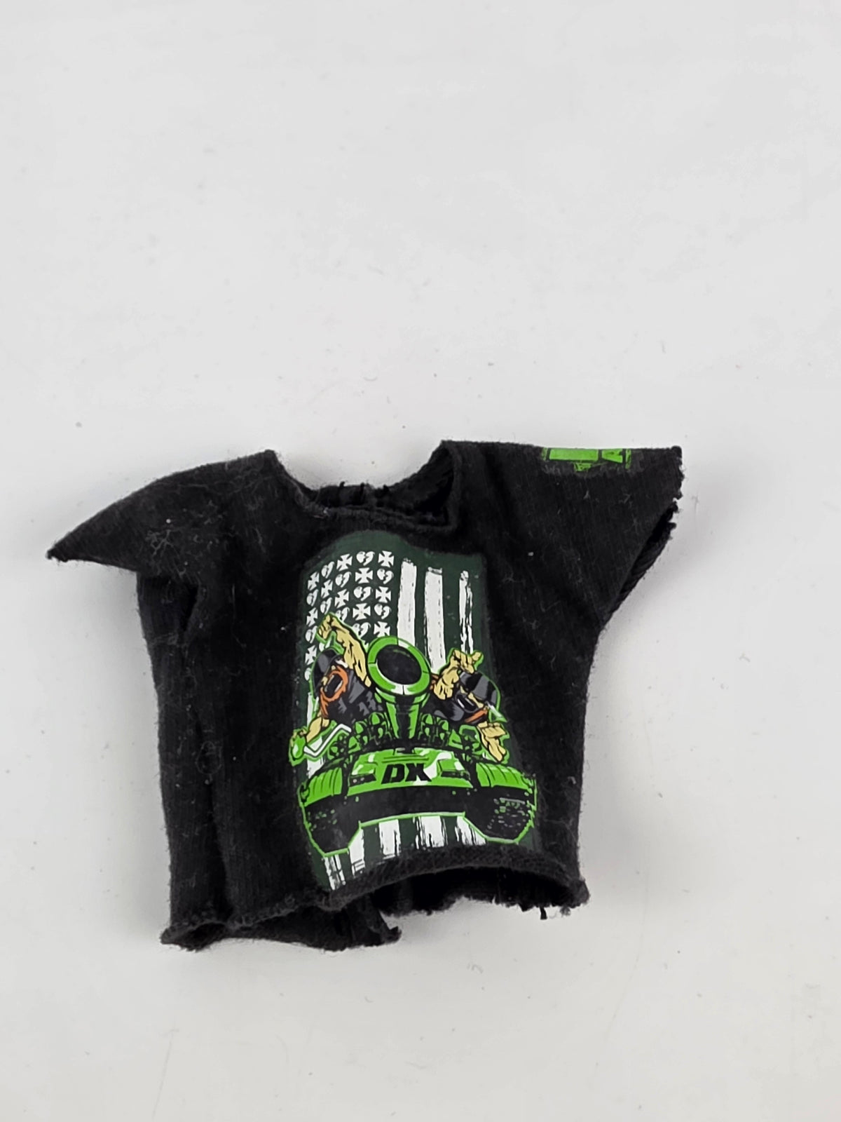 miniature D-Generation X shirt or cloth accessory from a WWE action figure,