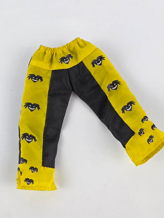 RARE! WWE Wrestling Kofi Kingston Yellow & Black Pants for Figurine - New NO Tag