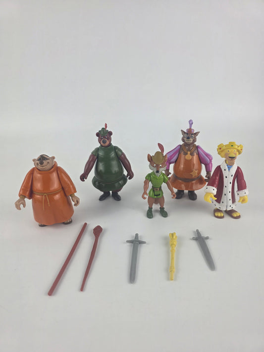 Famosa Disney Robin Hood Action Figure Set Little John, Prince John Vintage Toys