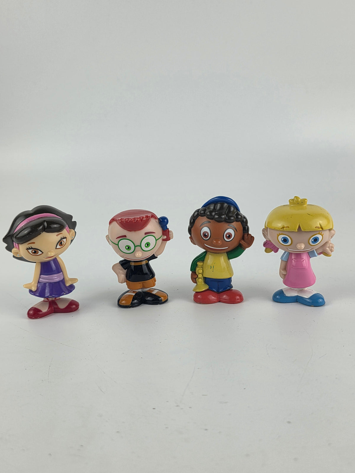 Vintage 2006 Mattel Disney Little Einsteins figures: Leo, Quincy, Annie, June