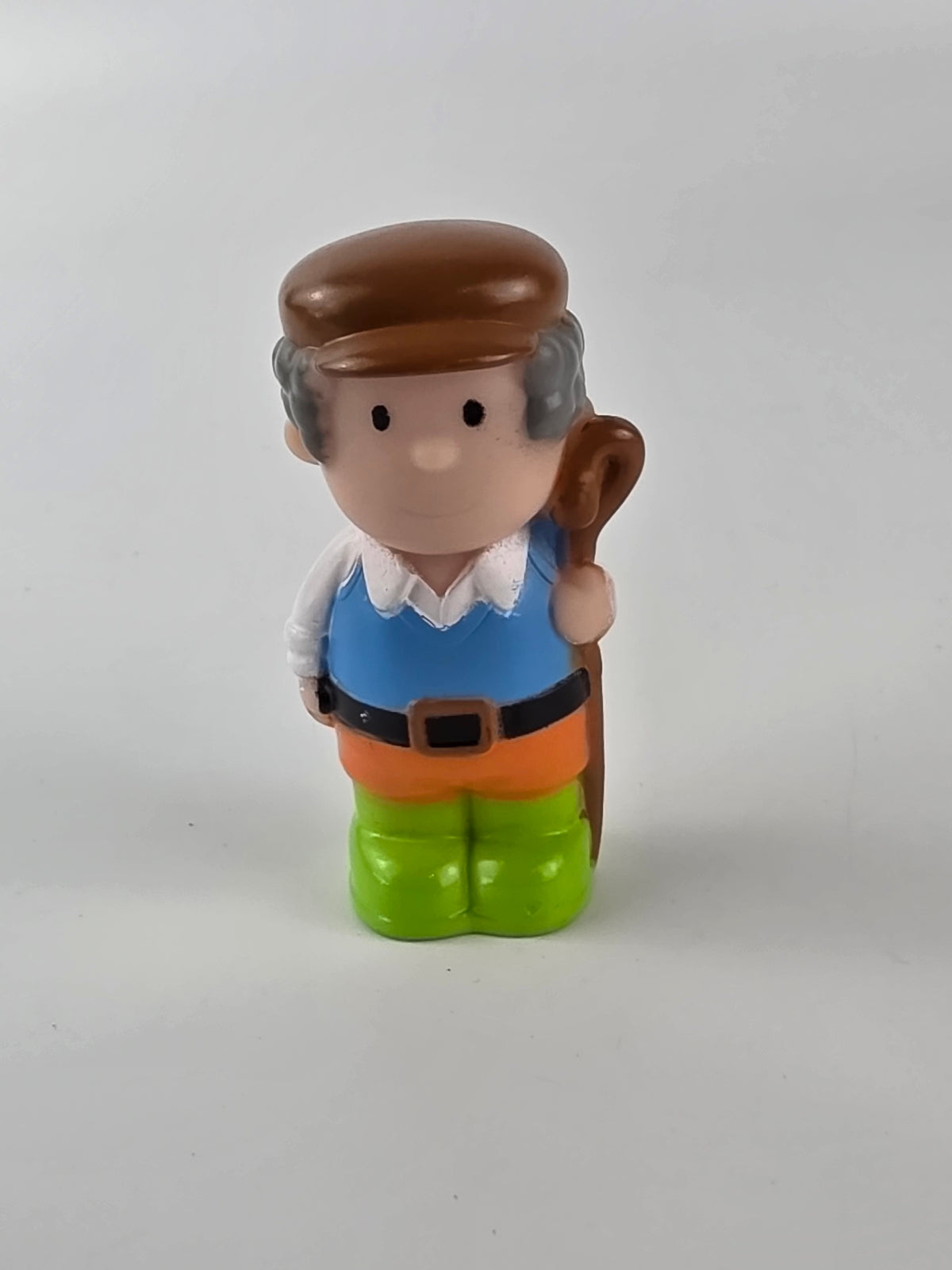 Plastic Older Man Grandma W/ Staff Figure 2.75" Town Figure For Little People