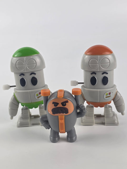 Cbeebies Go Jetters wind up Glitch bots figures