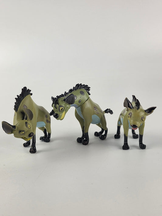 Disney The Lion King hyena action figures: Shenzi, Banzai, and Ed.